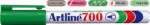 Artline Permanent marker ARTLINE 700, corp metalic, varf rotund 0.7mm - verde (EK-700-GR) - siscom-papetarie