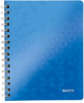 Leitz Caiet de birou Leitz WOW, PP, A5, cu spira, dictando, albastru metalizat (SL020702) - siscom-papetarie