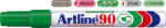 Artline Permanent marker ARTLINE 90, corp metalic, varf tesit 2.0-5.0mm - verde (EK-90-GR) - siscom-papetarie