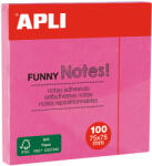 APLI Notite adezive, Apli, 75 x 75 mm, roz, 100 file (AL011898) - siscom-papetarie
