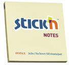 Hopax Notes autoadeziv 76 x 76 mm, 100 file, Stick n - galben pastel (HO-21007)
