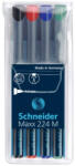 Schneider Universal permanent marker SCHNEIDER Maxx 224 M, varf 1mm, 4 culori set - (N, R, A, V) (S-1208)