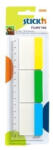 Hopax Stick index plastic transp. cu margine color 37 x 50 mm, 3 x 10file set, Stick n - 3 culori neon (HO-21359)