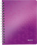 Leitz Caiet de birou Leitz WOW, PP, A5, cu spira, matematica, mov metalizat (SL020806) - siscom-papetarie
