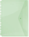 DONAU Folie protectie documente A4 portret, inchidere cu capsa, 4 set, 200 microni, DONAU - verde transpar (DN-8540001PL-06)
