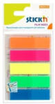 Hopax Stick index plastic transparent color 45 x 12 mm, 5 x 25 file set, Stick n - 5 culori neon (HO-21050)