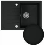 SINK Quality Mosogató Minőségi Titanite, konyhai gránit mosogató 680x495x215 mm + szifon, fekete, SKQ-TIT. C. 1KKO. X (SKQ-TIT.C.1KKO.X)