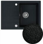 SINK Quality Mosogató Minőségi Titanite, konyhai gránit mosogató 680x495x215 mm + szifon, fekete foltos-Brocade, SKQ-TIT. B. 1KKO. X (SKQ-TIT.B.1KKO.X)