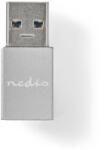 Nedis USB-A Adapter | USB 3.2 Gen 1 | USB-A Dugasz | USB-C Aljzat | 5 Gbps | Kerek | Nikkelezett | Fekete | Doboz (CCGB60925GY)