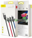 Baseus Cable Three Primary Colors 3-in-1 mobiltelefon töltő kábel (Baseus-Cable)