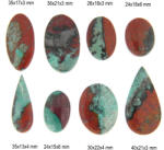  Cabochon Cuprit Natural - Picatura - Oval - 24-40 x 13-22 x 3-6 mm - 1 Buc