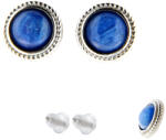  Cercei din Argint 925 cu Kyanit Albastru - Rotund - 9x9x14 mm - 1 Pereche