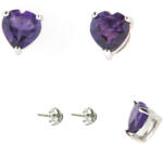  Cercei Ametist natural inima fatetat cu argint 925 6x5x14 mm cadou cu semnificatie 1 pereche