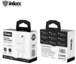 Inkax HC-01 2.1A Hálózati Töltőfej + Lightning 1M Adatkábel - Fehér