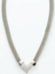 Victoria Ezüst színű fehér köves vastag hálós nyaklánc (VBNACA62546)