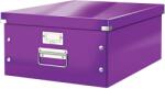 Leitz WOW Click & Store tárolódoboz, laminált karton, részben újrahasznosított, összecsukható, tetővel, fülekkel, 36x20x48 cm, lila (LZ60450062)