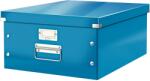 Leitz WOW Click & Store tárolódoboz, laminált karton, részben újrahasznosított, összecsukható, tetővel, fülekkel, 36x20x48 cm, kék (LZ60450036)