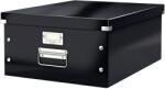 Leitz WOW Click & Store tárolódoboz, laminált karton, részben újrahasznosított, összecsukható, tetővel, fülekkel, 36x20x48 cm, fekete (LZ60450095)