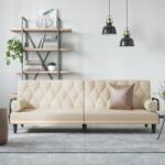 vidaXL Canapea extensibilă cu cotiere, crem, material textil (351940) Canapea