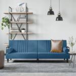 vidaXL Canapea extensibilă cu cotiere, catifea albastră (351893) Canapea