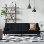 vidaXL Canapea extensibilă cu cotiere, negru, catifea (351898) Canapea