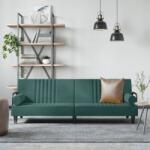 vidaXL Canapea extensibilă cu cotiere, verde închis, catifea (351896) Canapea