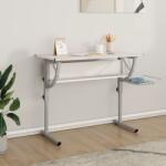 vidaXL Birou creație alb & gri 110x53x(58-87)cm lemn prelucrat & oțel (340928)