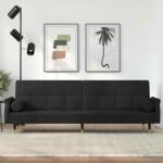 vidaXL Canapea extensibilă cu perne, negru, catifea (351861) Canapea