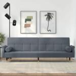 vidaXL Canapea extensibilă cu perne, gri închis, catifea (351858) Canapea