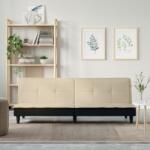 vidaXL Canapea extensibilă, crem, material textil (351916) Canapea