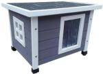 @Pet @Pet @Pet Casă de pisici de exterior XL, gri și alb, 68, 5x54x51, 5 cm, lemn 47079 (443051)