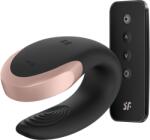Satisfyer Vibrator Double Love Remote Control Bluetooth Silicon USB Negru Free APP Vibrator