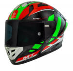 MT Helmets MT KRE+ Carbon Longlap zárt bukósisak fekete-zöld-piros