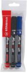 STABILO Marker permermanent Stabilo Mark-4-all, varf tesit, 1-4 mm, 3 culori/blister (SW006533)