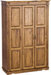 Möbelstar CLA 231 - 3 ajtós pácolt fenyő szekrény (válaszfalas) - matracwebaruhaz