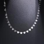 Elegance nemesacél nyaklánc szív alakú szemekkel ezüst fazonban 5 mm széles 50 cm (6101 ezüst)