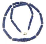  Colier Lapis Lazuli Natural Disc Fatetat 1, 3-2, 3 x 4-10 mm - Accesorii Argint 925