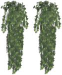 vidaXL Iederă verde artificială, 2 tufe, 90 cm (241366)
