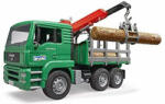 BRUDER - camion lemne man tga cu macara de incarcare si 3 busteni (BR02769)