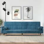 vidaXL Canapea extensibilă cu perne, albastru, catifea (351856) Canapea