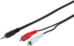 Vivanco Аудио кабел Vivanco - 19720, 2x RCA/жак 3.5 mm, 5 m, черен (19720)