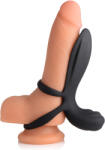 Trinity Vibes Silicone Vibrating Girth Enhancer with Remote Control Black