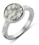Victoria ezüst színű fehér mintás gyűrű (VBNRZ10950) - eking