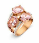 Victoria rose gold színű fehér rózsaszín köves gyűrű (VBNCZ27056)