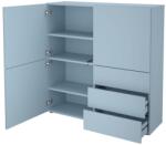 FMD Dulap cu 3 sertare și 3 uși, 99x31, 5x101, 2 cm, albastru 562-001E (444218) Comoda