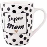 Altom Design Anyák napi porcelán bögre - Super Mom - fekete pöttyös (IMO-ALT-01010032328-331224)