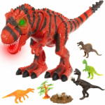 Kruzzel Set Robot dinozaur cu Sunete si miscari realiste, 10 piese, cuib si dinozauri mici, multicolor