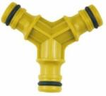 Garden Line Conector furtun cu 3 cai pentru furtun 1/2 galben