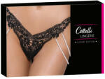 Cottelli Collection - luxus, hímzett gyöngyös tanga (fekete) (23222771121) - szexshop