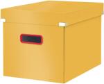 Leitz Cozy Click & Store Tárolódoboz, laminált karton, részben újrahasznosított, összecsukható, fedéllel, 32x31x36 cm, borostyán sárga (LZ53470019)